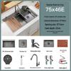 Black Nano 304 Stainless Steel Kitchen Sink: Large Single Bowl Vegetable Washing Basin