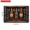 2d Flat 30*20cm, Whiskey Wooden Decorative Plaque Sign, Square Floral Emblem, Boho Style, for Home, Kitchen, Garden, Bedroom, Bar.