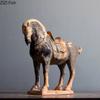 Retro Colorful Ceramic Horse Statue Desk Decoration Modern Artwork Porcelain Animals Sculpture Ornaments Room Aesthetic Decor