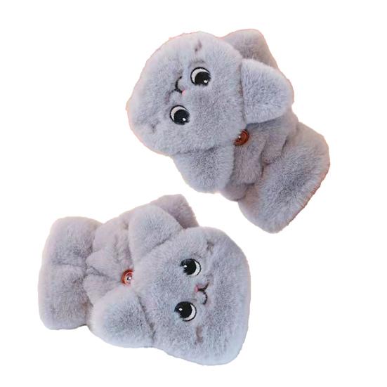 

Зимние пушистые перчатки женские мультяшные теплые перчатки милые утолщенные перчатки на флисовой подкладке для занятий в помещении и на открытом воздухе, для вождения One Size D