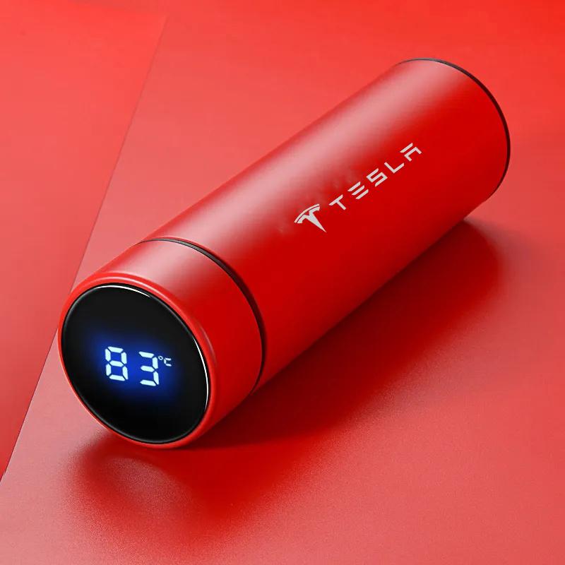 Car 500ml Intelligent Temperature Display Insulating Cup For Tesla Model 3 Model Y Model S Model X Auto Interior Accessories