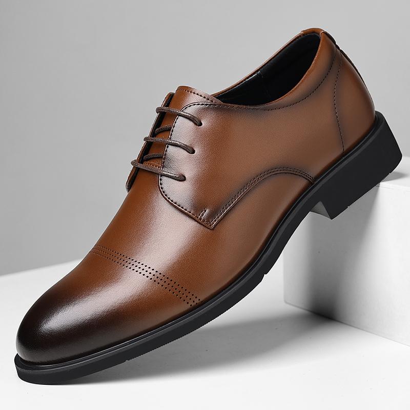 Classic Men's Leather Oxford Shoes Fashion Men Business Dress Shoes British Casual Social Shoe Simple Male Formal Dress Footwear