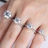 925 Silver Simple Engagement Wedding Rings for Women Fashion 1CT/2CT/ 3CT Cubic Zirconia Ring Bridal Jewelry Gift