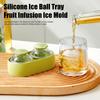 Large Ice Ball Maker 2 Inch Round Ice Cube Tray with Lid Easy Release Silicone 2 Balls Sphere Ice Mold for Whiskey Bourbon Cocktail