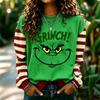 Women's Fashion Long Sleeve Neck Pullover Sweatshirt with Christmas Print