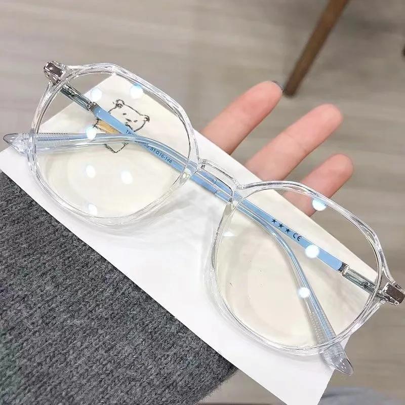 

Transparent Computer Glasses Frame Women And Men Anti Blue Light Round Eyeglasses Blackout Glasses Optical Glasses Lenses