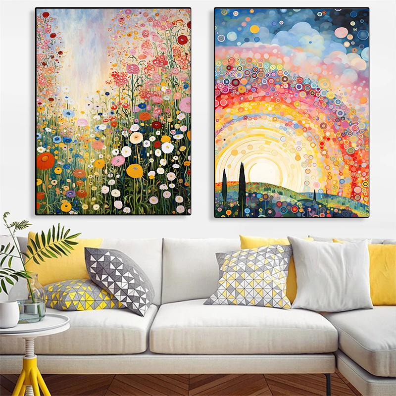 Abstraktes Blumen-Leinwandgemälde Moderne Blumendrucke Poster Wandkunst Bild für Wohnzimmer Heim Schlafzimmer Dekor Klassenzimmer Cuadro
