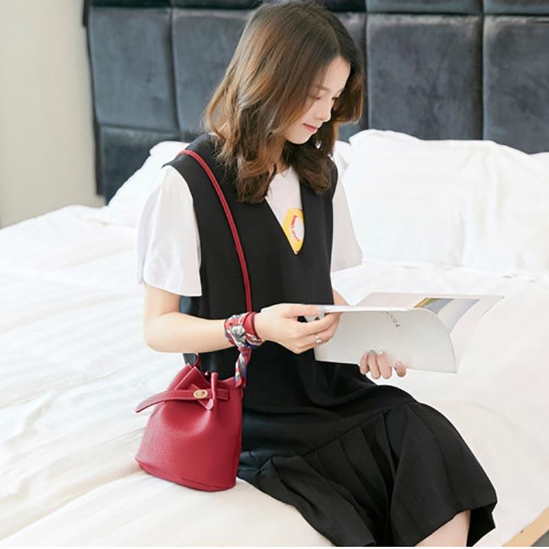 New Simple Bucket Bags for Women Handbags Women PU Small Shoulder Crossboby Bag