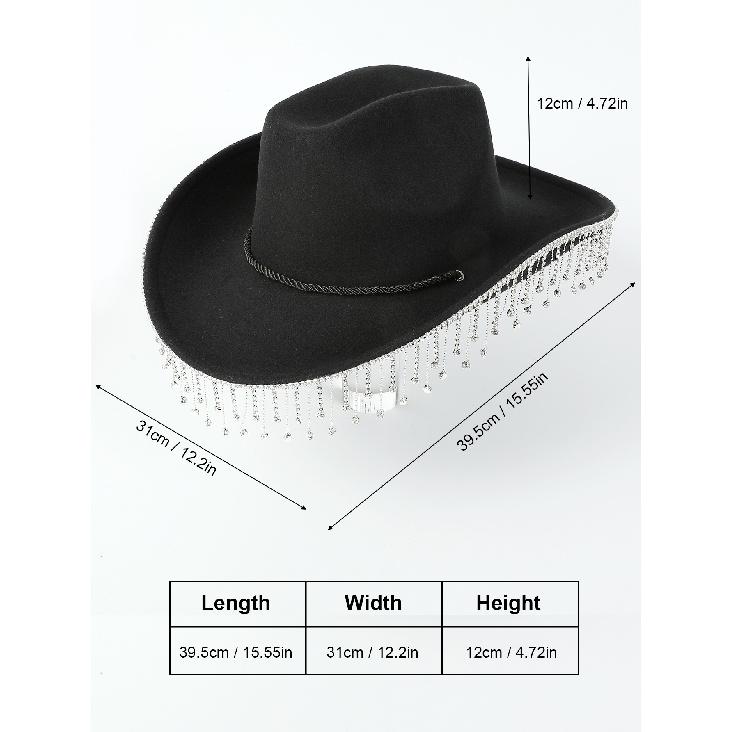 New Holiday Performance Western Cowboy Hat, Masquerade Party Prop, Performance Hat, Bridal Hat, Top Hat, Jazz Hat