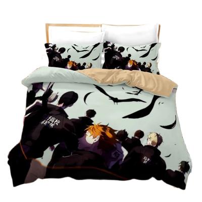 Japonské anime Haikyuu Povlečení, 3D tištěná sada povlaku na přikrývku Haikyuu, Sada ložního prádla s povlakem na přikrývku s volejbalovými chlapci