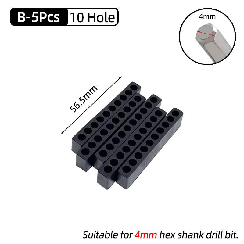 5Pcs/10Pcs Set 6/10/8/12/15 Holes Hex Shank Screwdriver Bit Holder Plastic Screwdriver Head Storage Drill Bit Stand For Power Accessories