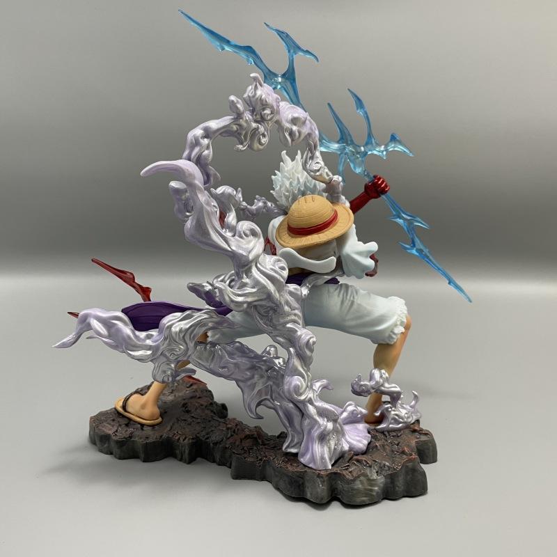 28cm One Piece Figure Sun God Gear 5 Nika Luffy Action Figure GK Thunderbolt Monkey D Luffy Model PVC Collectible Toy