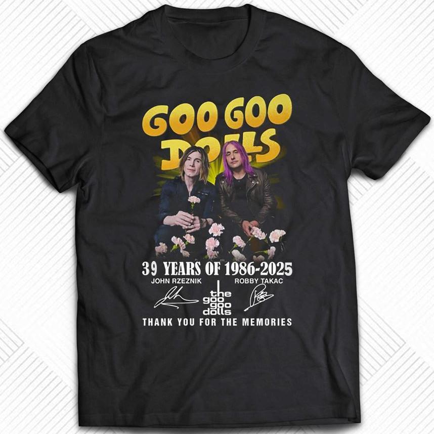 Goo Goo Dolls 39 Years Of 1986 – 2025 Thank You For The Memories T-shirt KN550 Unisex T-Shirt L