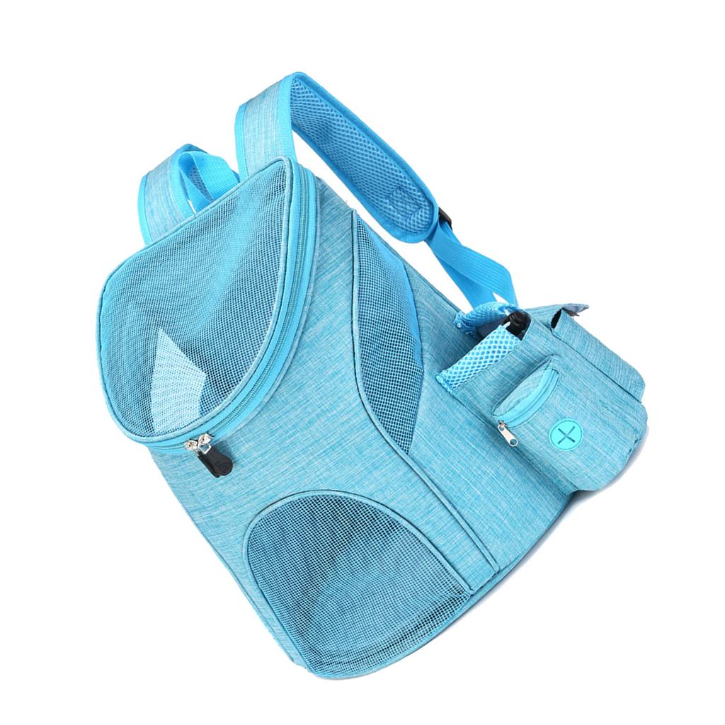 Pet Carrier Backpack Breathable Mesh Foldable Portable Dog Carrier Bag with Snack Pocket for Traveling Hiking Camping