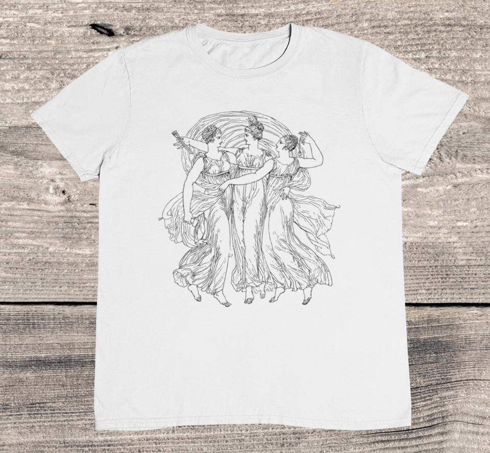 Vintage 3 Women Walking And Dancing T shirt - %100 Premium Cotton Unisex T-Shirt XXXXL