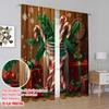 2 Stück, 2D-Flachdruck Moderne Vorhänge Weihnachtszuckerstangen Stechpalme Geschenk (2) Polyester, einfache Installation (ohne Stange) Festlich