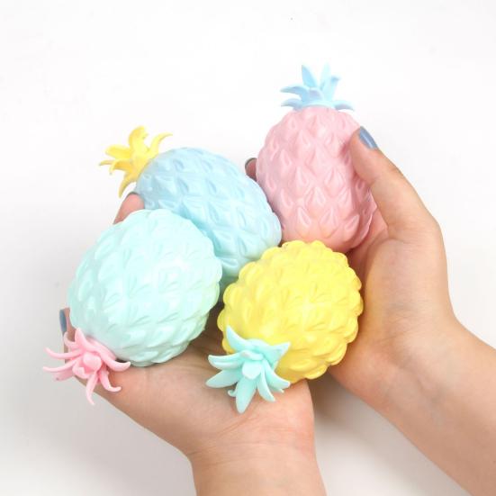 1/4Pcs Pineapple Squeeze Toy Anxiety Relief Pineapple Stress Toy Hand Exercise Relaxation Fruit Sensory Fidget Toy Party Favors