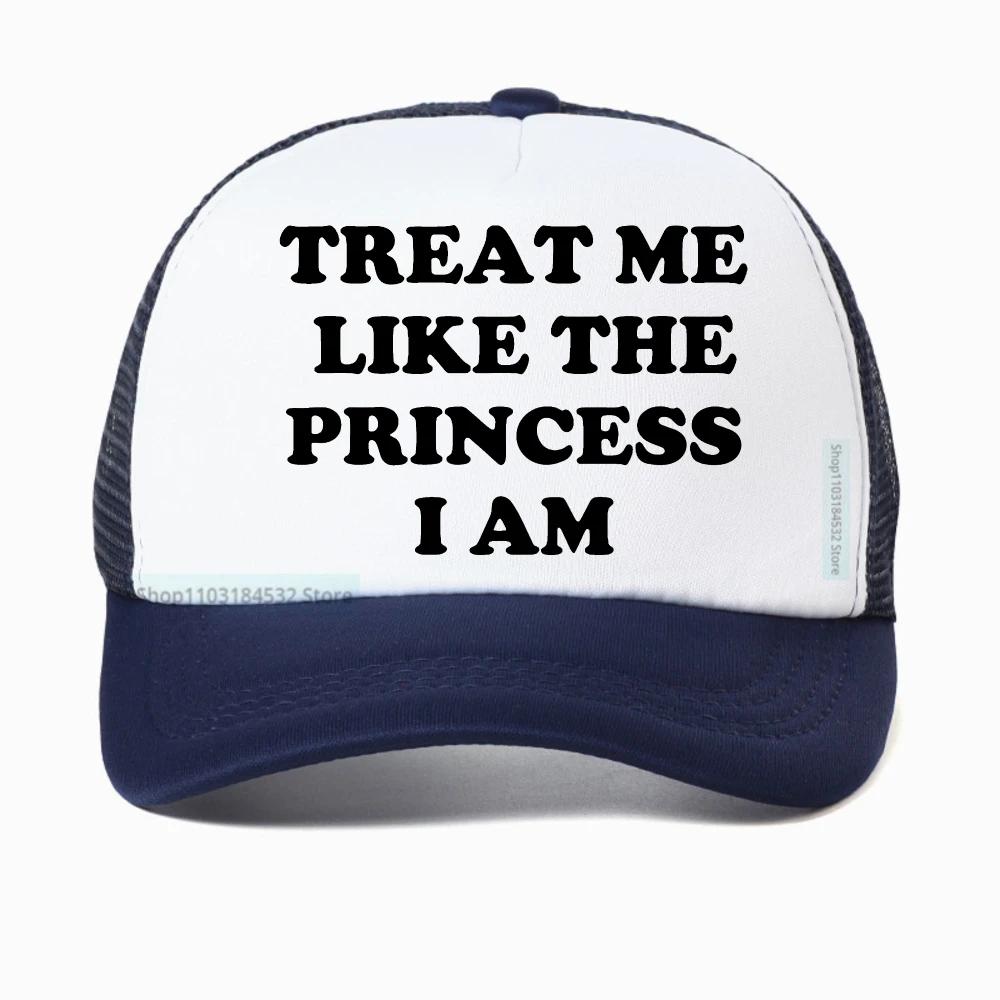 Treat Me Like The Princess I Am Letters Printed Baseball Cap Womens Harajuku 90s Fashion Snapback Hat Summer Adjustable Hats