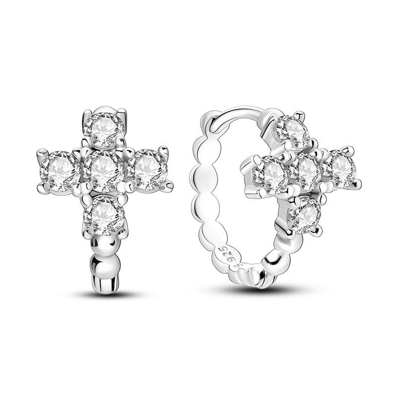 Heißer 925 Silber Herz CZ Cubic Zirkon Runde Daisy Blume Trio Stud Ohrringe Für Frauen Silber 925 Original Mode Schmuck