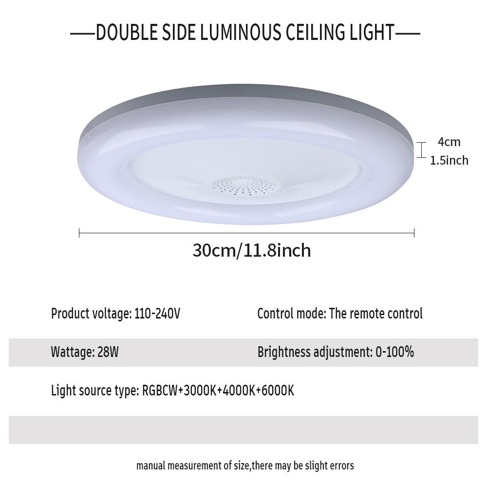 28W RGB Dimmbare Musik Deckenleuchte Fernbedienung Deckenleuchten AC110-265V für Zuhause Bluetooth Lautsprecher Beleuchtungskörper