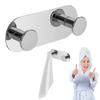 DOUBLE Towel Rack, Self-adhesive, Screw-on, Chrome Wall Hook