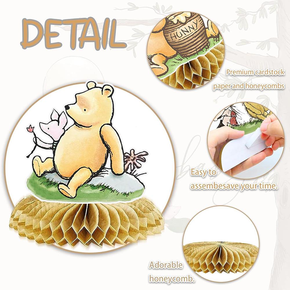 9pcs Winnie The Pooh Honeycomb Centerpieces For Baby Shower, Party Supplies