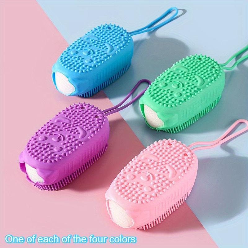 [Silicone Shower Brushes] 4pcs Silicone Shower Brushes | Ergonomic Design, Massage Brushes - Clean & Massage in One, Enhance Your Bathing Experience