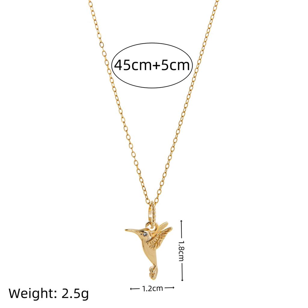 Simple Butterfly Bird Open And Close Round Album Pendant Gold Titanium Steel Necklace Electroplated Copper 18K Real Gold