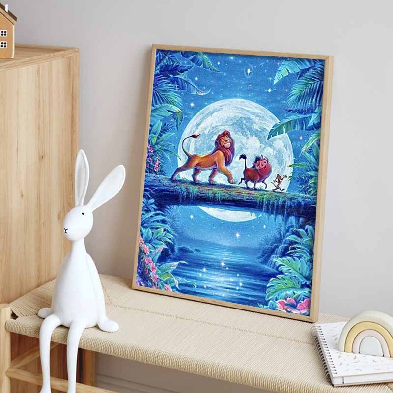 Disney 5D DIY Diamond Painting Hakura Matata Illustration From The Lion King Embroidery Mosaic Cross Stitch Home Decor Gift Craft