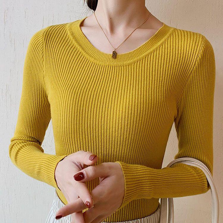 Women's Sweater O-neck Autumn Winter Pullover Warm Casual Spring Knitwear Bottoming Shirt