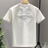 China-Chic Embroidery Short Sleeve T-shirt Men's Summer Round Neck Half Sleeve American Retro Loose Top