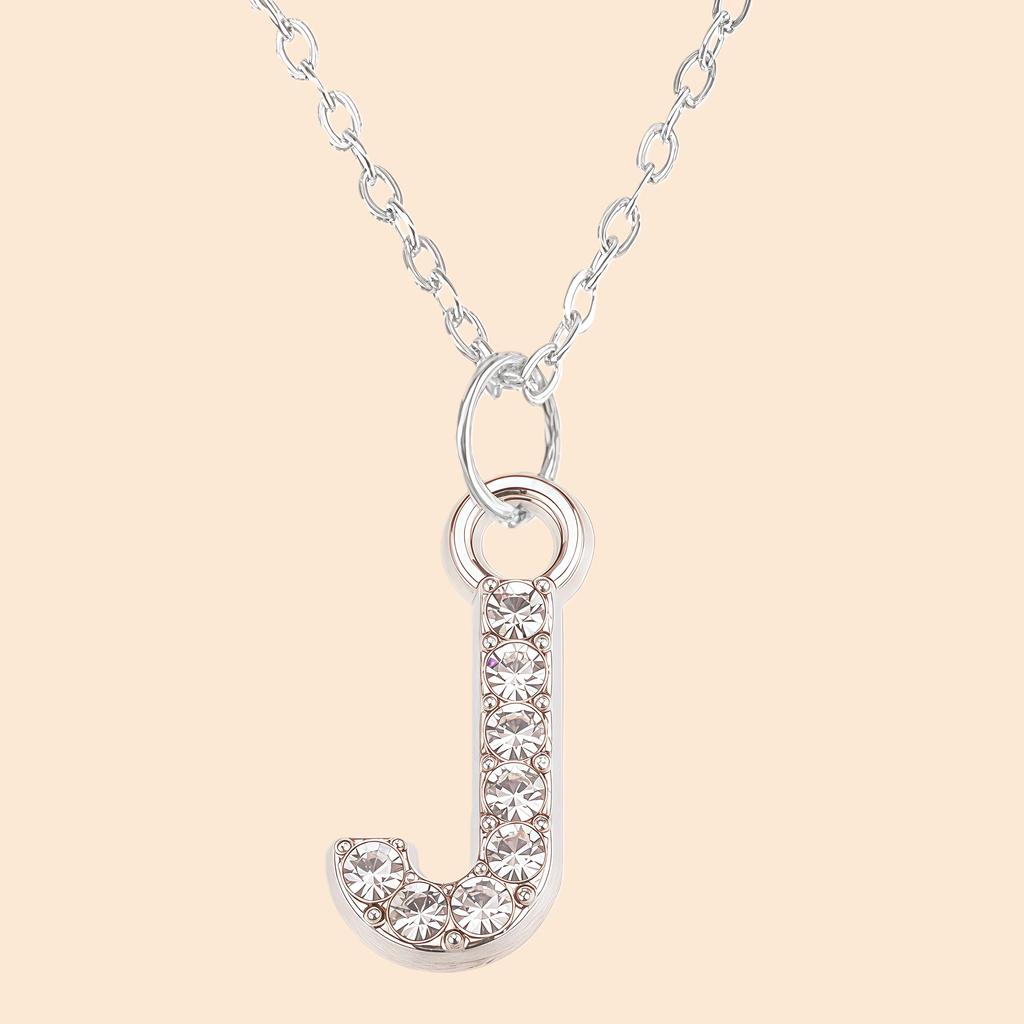 Shining Zircon A-Z Letter Pendant Necklace 26 Initial Alphabet Clavicle Chain For Women Valentine's Day Party Jewelry Gift