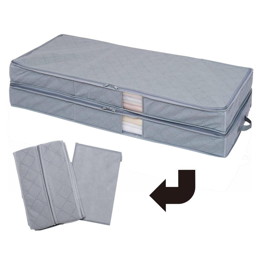 Cogit Stapelbare zweistöckige Aufbewahrungsbox für Kimonos und japanisches Zubehör, mit Bambuskohle und einem Sichtfenster