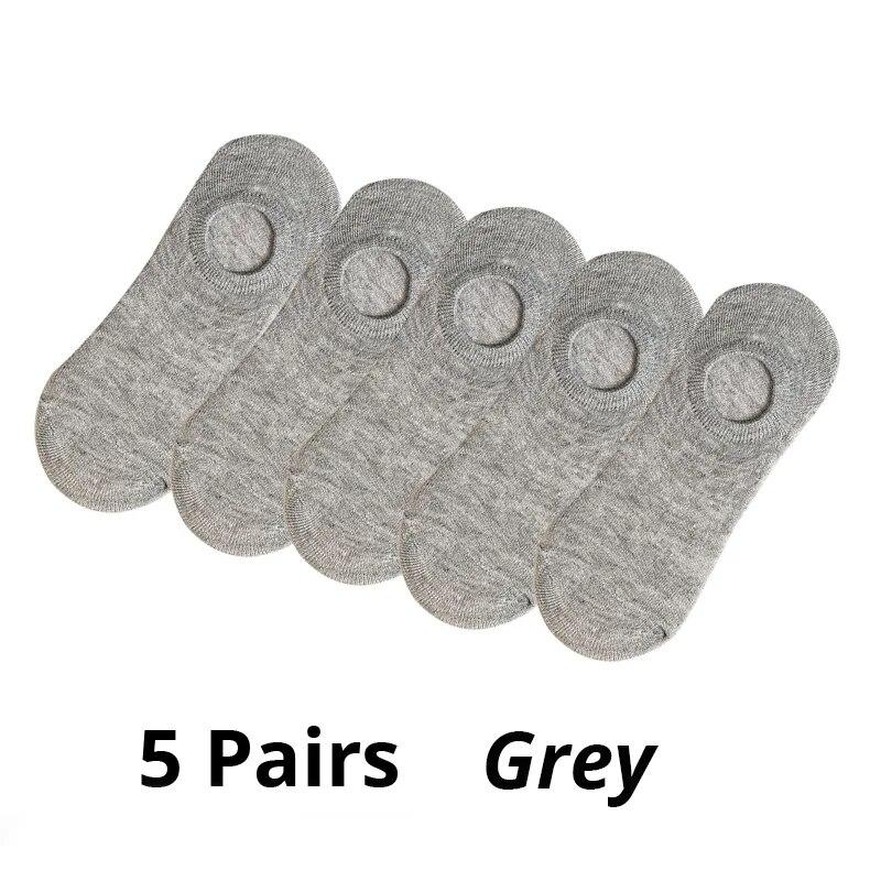 

5 пар мужских однотонных светлых невидимых носков с открытым ртом, однотонные деловые повседневные нескользящие мужские короткие носки Single code