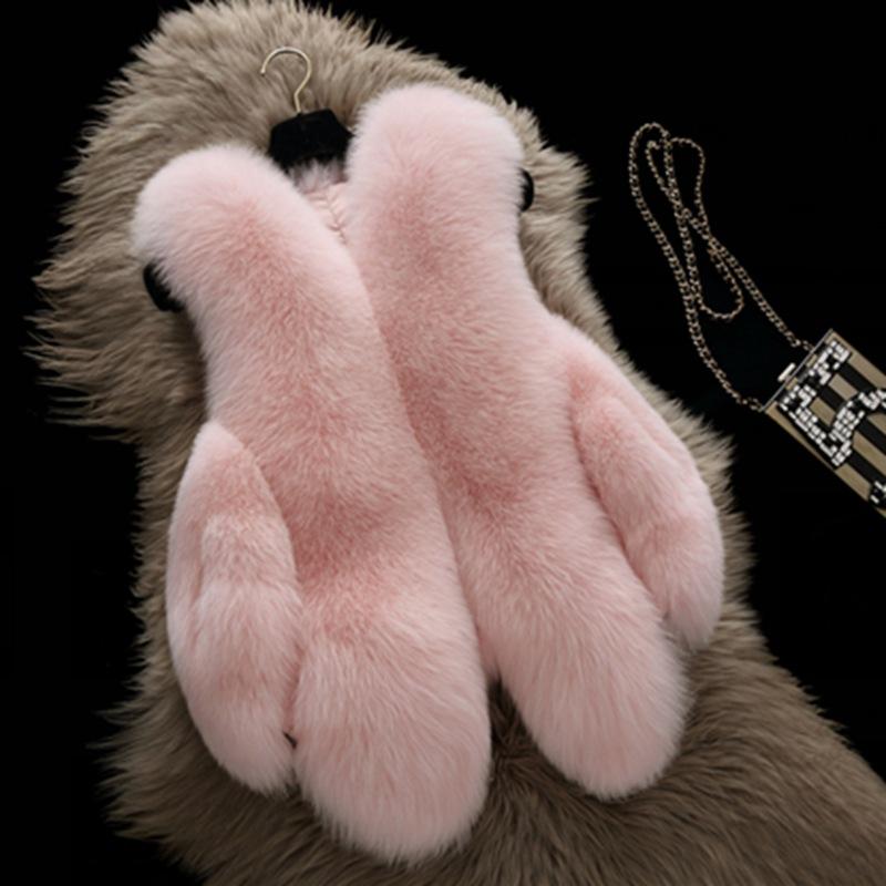 red fur coat with hood