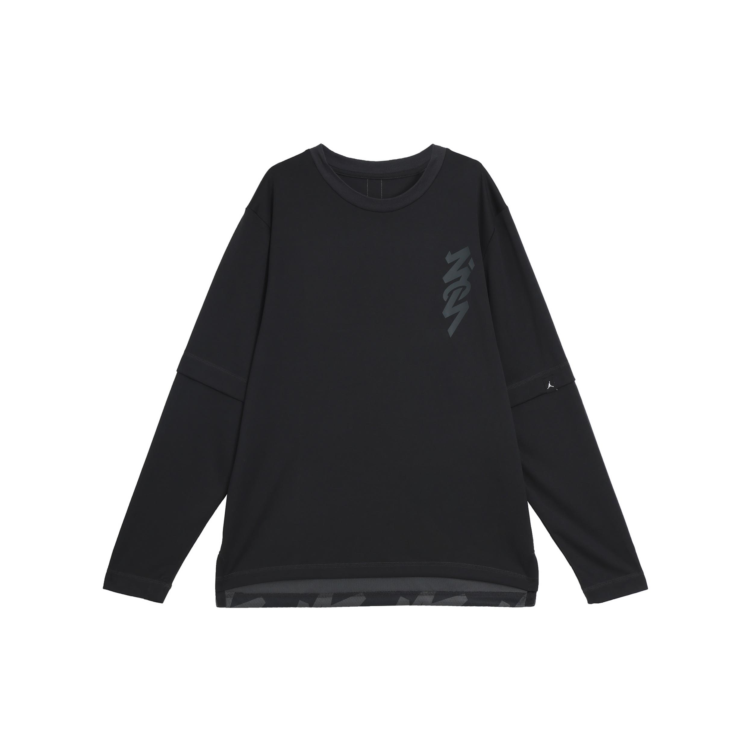 Air Jordan Alphabet Logo Pattern Loose Round Neck Long Sleeves Black Men s DJ5872-010 M