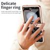 Ring Holder Hinge Protection Leather Case for Samsung Galaxy Z Flip 5 4 3 5G Small Fragrant Wind Shockproof Cover