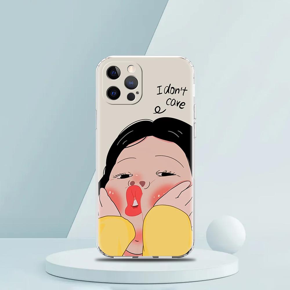 Cartoon Funny Boy Girl Couple Luxury Phone Case For iPhone 16 15 14 13 12 11 Pro Max XS X XR SE 7 8 Plus Silicone Clear Cover