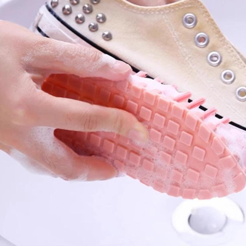 3Pcs Bendable Soft Bristled Brush Random Color Comfort Handle Design Deep Cleaning Tight Space Scrub Brush