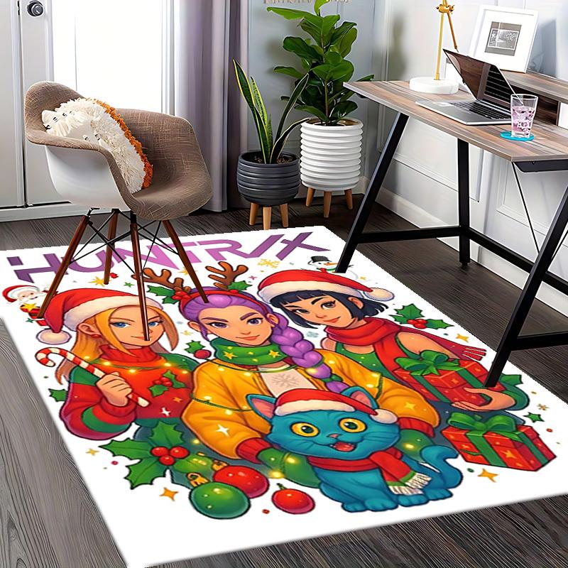 1pc HUNTRIX: Anime Christmas Edition Chair Mat - Festive Gift for Office, Home Decor, and More!O041