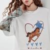 Chuyu Women's Bohemian Patchwork Long-Sleeve T-shirt