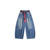 3D Textured Pleated Bootcut Jeans Men Women Streetwear Washed Distressed Casual Pants