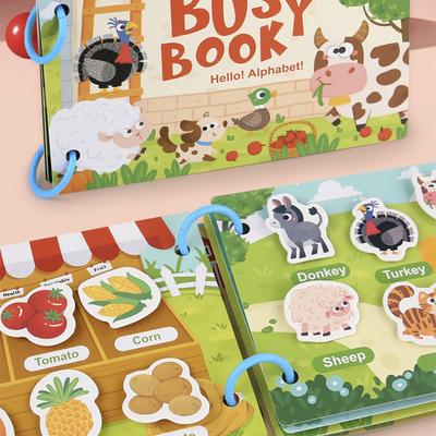 Montessori Kinder Beschäftigungsbuch Mein erstes Quiet Book Aufkleben Frühes Lernen Lernspielzeug Kinder Zuordnungsspiel für Kinder 2 3 Jahre