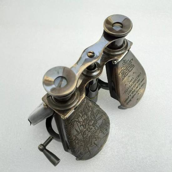 Antikes Messing Vintage Fernglas Nautisches Spyglass Sammlerstück Geschenk 4 Seite Graviert