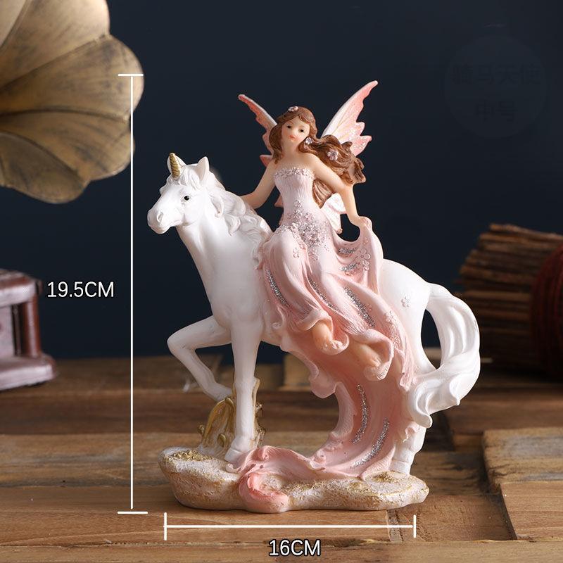 European Cute Elf Girls Resin Angel Figurines Office Desk Fairy Statue KTV Bar Ornaments Decor Home Furnishing Decoration Crafts