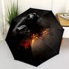 1pc Lion Fire Automatic Opening/Closing Umbrella with Operation & Windproof Canopy yy260311014