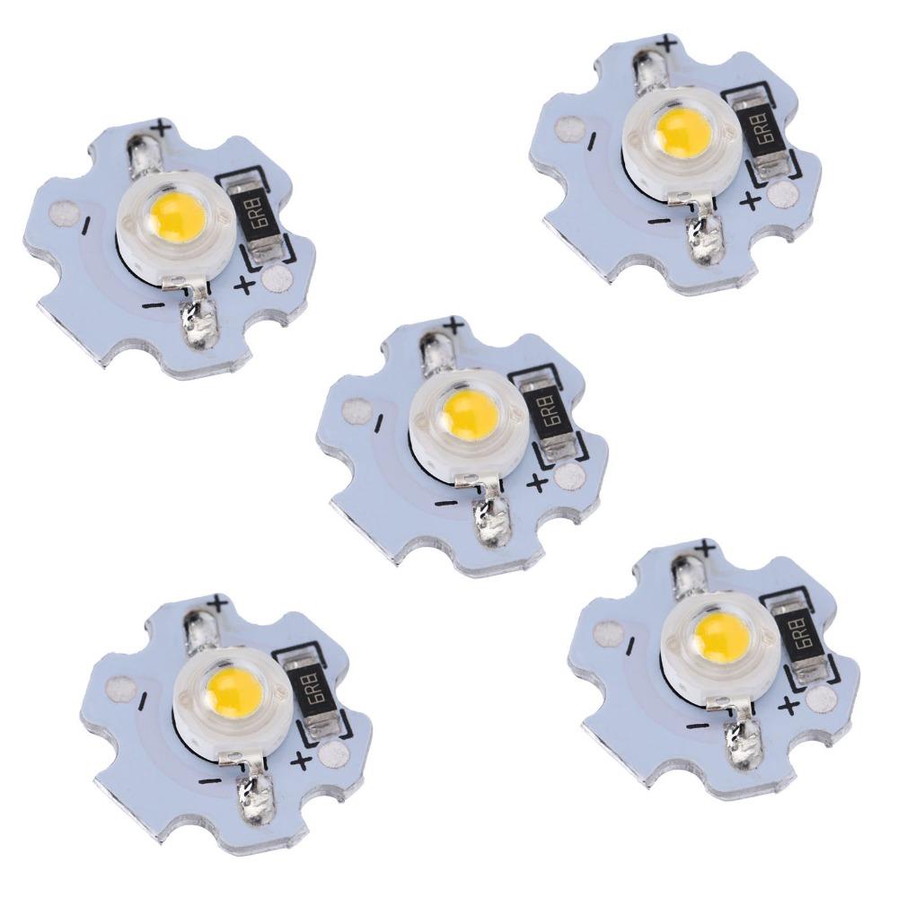 25PCS Compact 5V LED Chips 200LM Aluminum Plate High Power LED 1W LED Chip Bulb DIY Lighting Fixtures