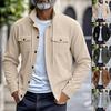 Corduroy Men's Jacket Simple and Versatile Multi-pocket Stand-up Collar Long-sleeved Jacket