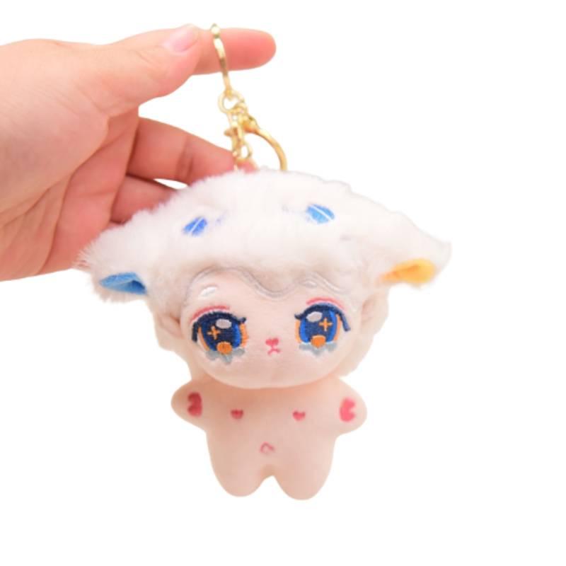 Cute Boy Cotton Doll Pendant With Missing Tooth Plush Keychain Transforming Little Sheep Backpack Ornament High-quality Hanging Decoration 12cm)
