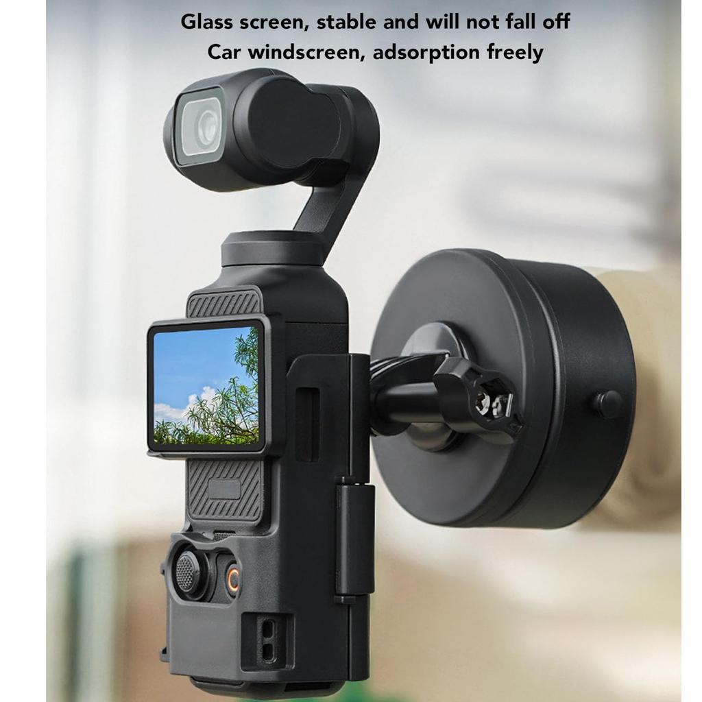 Suction Cup Car Mount 3 for Action Aluminum Alloy Car Adheres to and Side Easy Includes Expansion Magnetic Stand for Convenient Shooting Cameras,